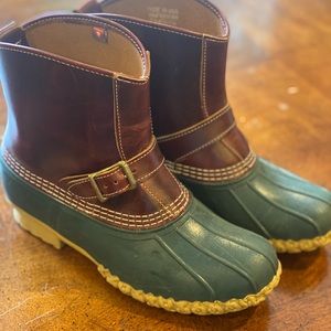 LL Bean green duck boots